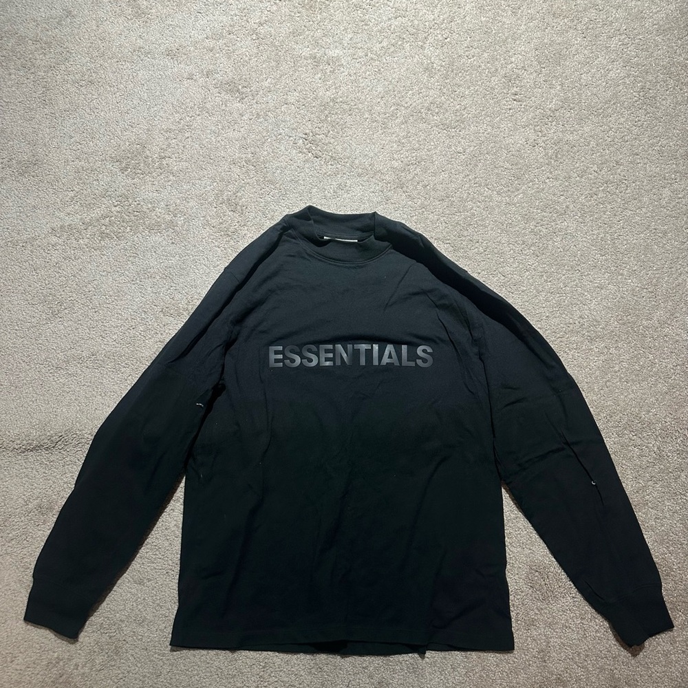 Fear of God Essentials Black Long Sleeve Tee